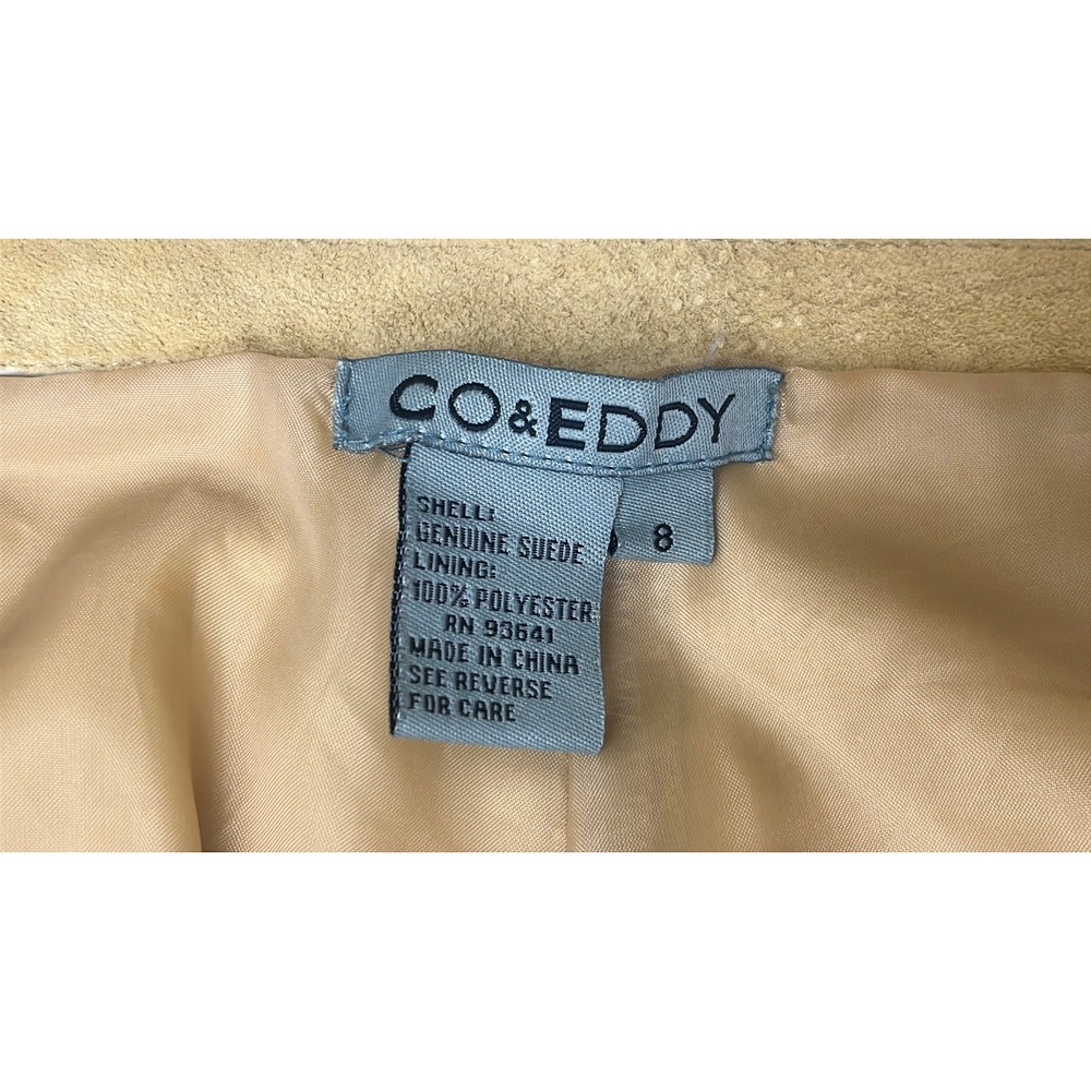 Co & Eddy Mustard Yellow Genuine Suede Leather Pants Size 8 Vintage Style - Picture 3 of 11